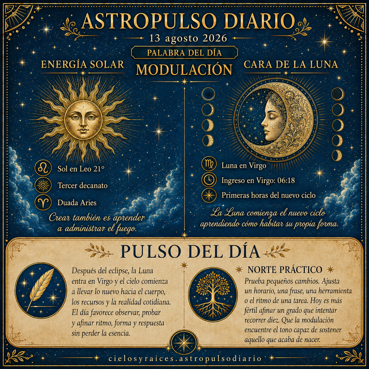 Tránsitos Astrológicos Hoy | 13 agosto 2026 - Modulación