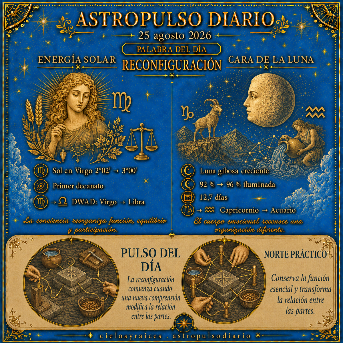 Tránsitos Astrológicos Hoy | 25 agosto 2026 — Reconfiguración